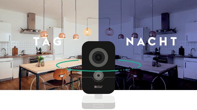 Smart Home Innenkamera mit Nachtsicht.